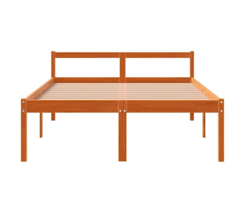 Cama para mayores madera maciza de pino marrón cera 120x200 cm