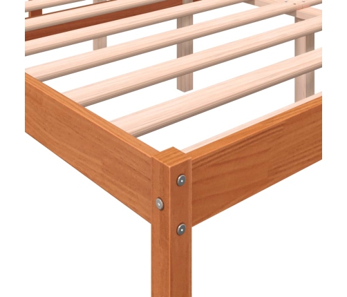 Cama para mayores madera maciza de pino marrón cera 160x200 cm