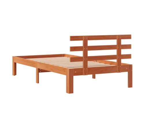 Estructura de cama sin colchón madera maciza marrón 75x190 cm