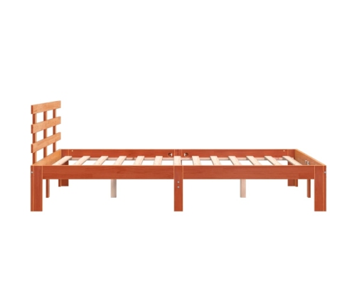 Estructura de cama sin colchón madera maciza marrón 120x190 cm