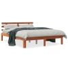 Estructura de cama sin colchón madera maciza marrón 135x190 cm