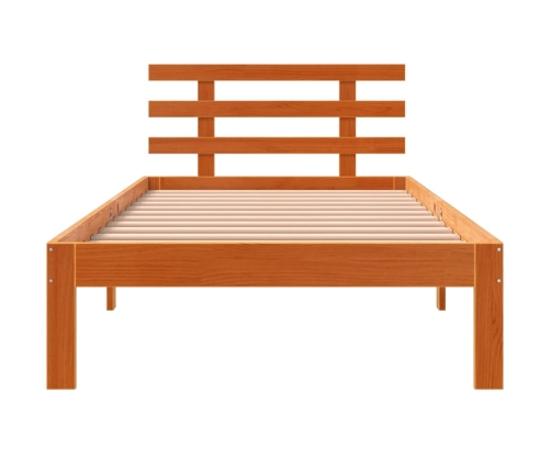 Estructura de cama sin colchón madera de pino marrón 90x200 cm