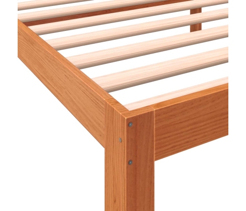 Cama sin colchón madera maciza de pino marrón cera 100x200 cm