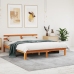 Cama sin colchón madera maciza pino marrón cera 150x200 cm
