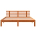 Cama sin colchón madera maciza pino marrón cera 150x200 cm