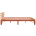 Cama sin colchón madera maciza pino marrón cera 150x200 cm