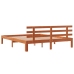 Cama sin colchón madera maciza pino marrón cera 150x200 cm