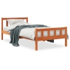 Estructura de cama sin colchón madera maciza marrón 75x190 cm