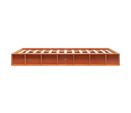 Cama sin colchón madera maciza de pino marrón cera 120x200 cm
