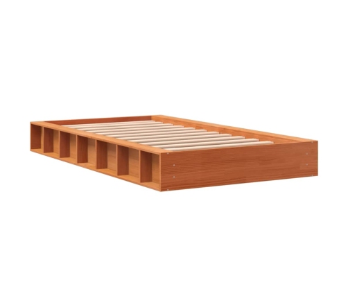 Estructura de cama sin colchón madera de pino marrón 90x200 cm