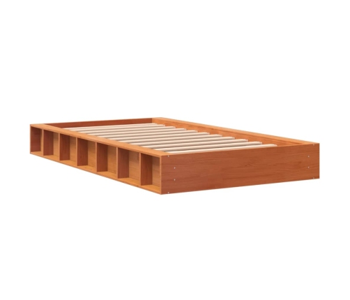 Estructura de cama sin colchón madera de pino marrón 90x200 cm