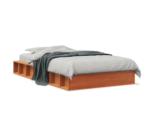 Estructura de cama sin colchón madera de pino marrón 90x200 cm