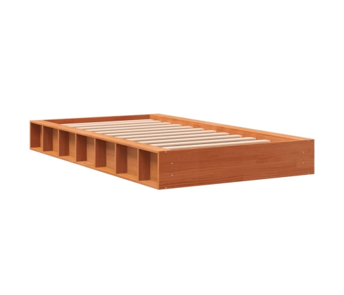 Estructura de cama sin colchón madera maciza marrón 75x190 cm