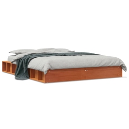 Estructura de cama sin colchón madera maciza marrón 120x190 cm