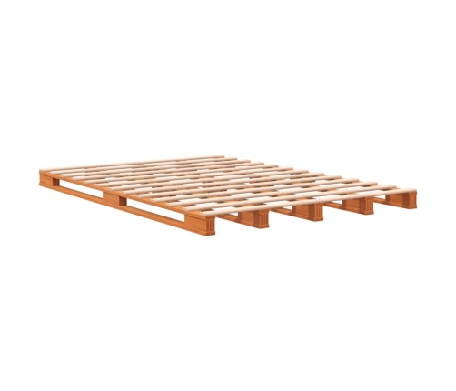 vidaXL Cama de palets madera maciza de pino marrón cera 140x200 cm