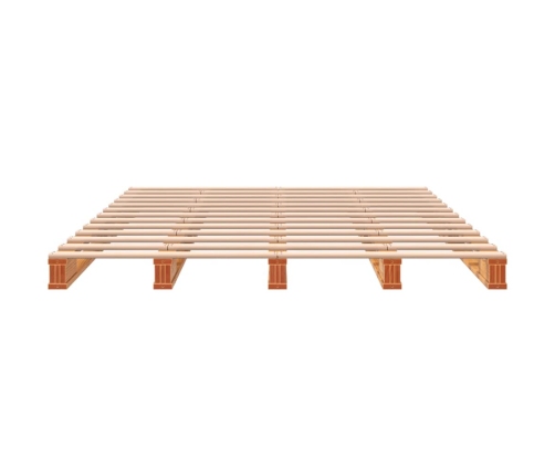 vidaXL Cama de palets madera maciza de pino marrón cera 140x200 cm