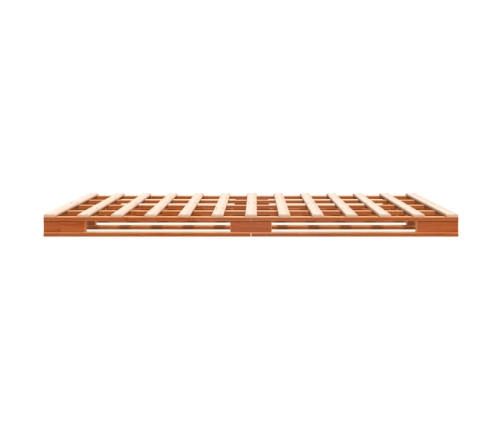 vidaXL Cama de palets madera maciza de pino marrón cera 140x200 cm