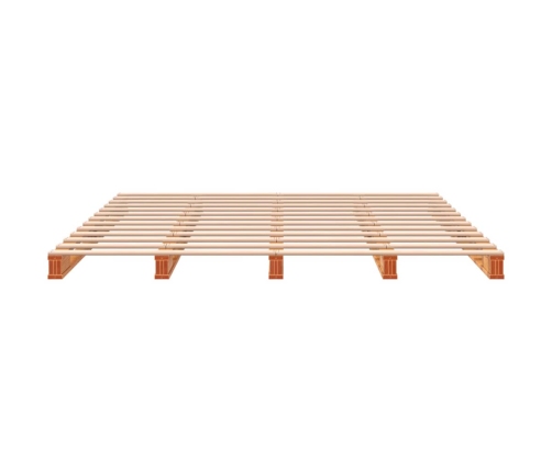 Cama de palets madera maciza de pino marrón cera 180x200 cm