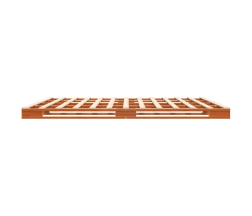 Cama de palets madera maciza de pino marrón cera 180x200 cm