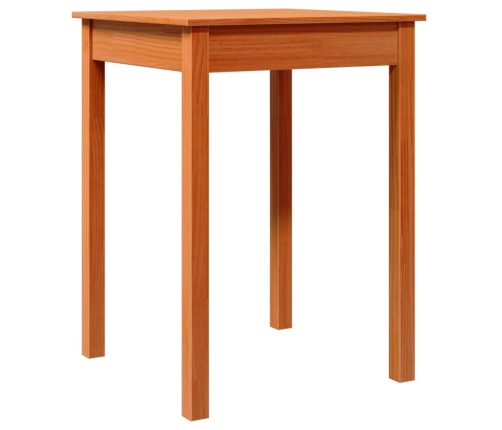 Mesa de comedor madera maciza de pino marrón cera 55x55x75 cm