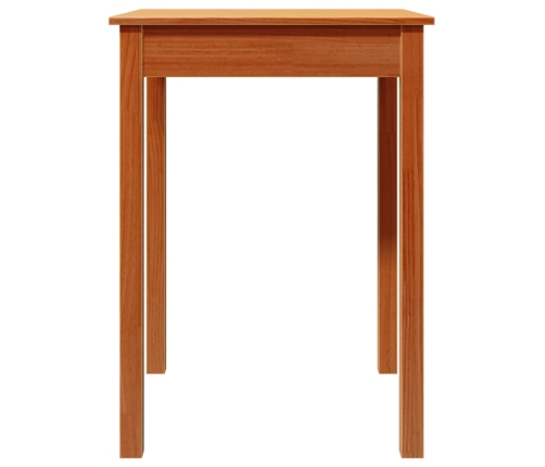 Mesa de comedor madera maciza de pino marrón cera 55x55x75 cm