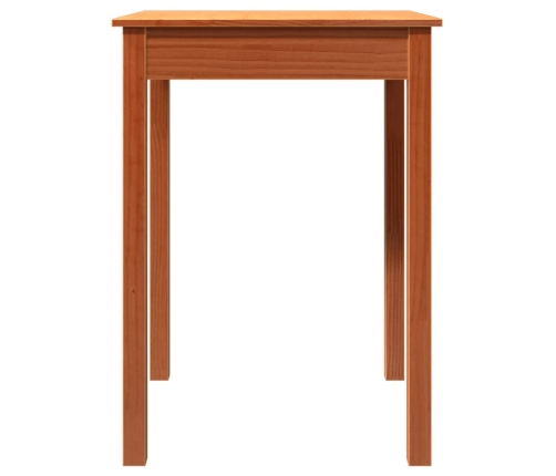 Mesa de comedor madera maciza de pino marrón cera 55x55x75 cm