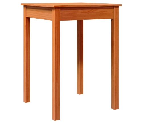 Mesa de comedor madera maciza de pino marrón cera 55x55x75 cm