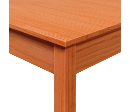 Mesa de comedor madera maciza de pino marrón cera 55x55x75 cm