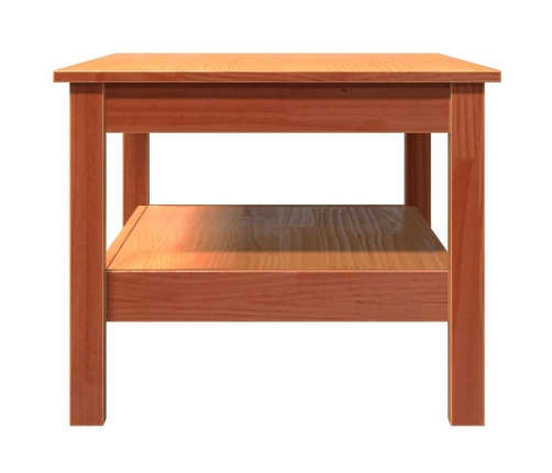 Mesa de centro madera maciza de pino marrón cera 80x50x40 cm