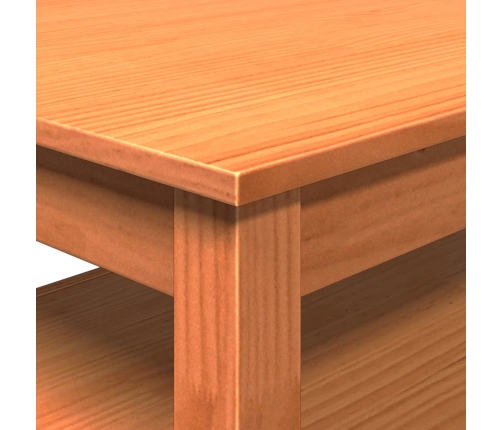 Mesa de centro madera maciza de pino marrón cera 80x50x40 cm