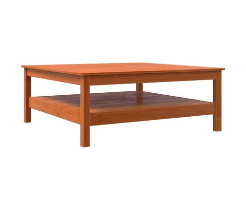 Mesa de centro madera maciza de pino marrón cera 100x100x40 cm