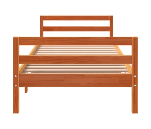 Estructura de cama sin colchón madera maciza marrón 90x190 cm