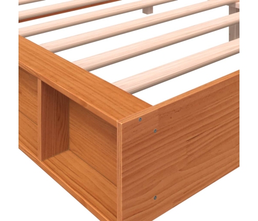 Estructura de cama madera maciza pino marrón cera 180x200 cm