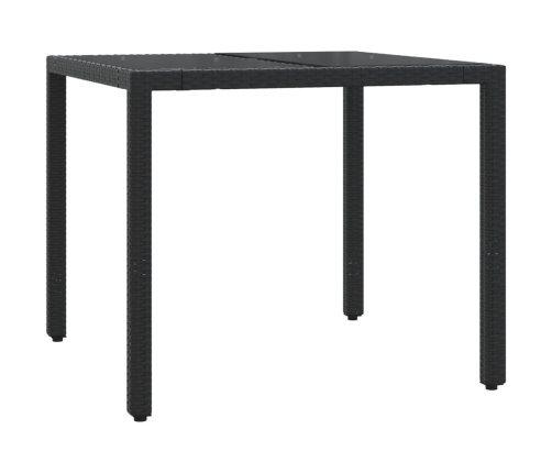 Set comedor de jardín 3 pzas con cojines ratán sintético negro