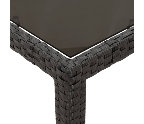 Set comedor de jardín 3 pzas con cojines ratán sintético negro