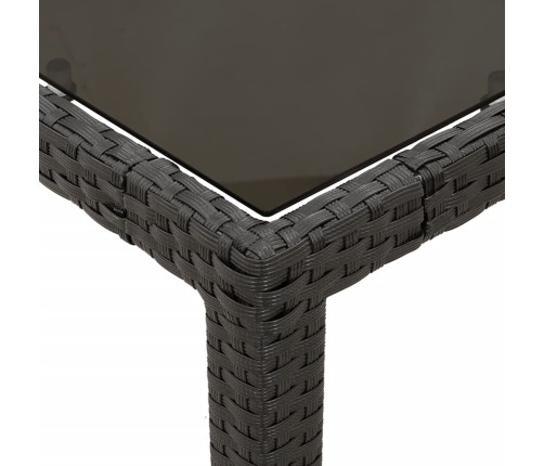 Set comedor de jardín 3 pzas con cojines ratán sintético negro