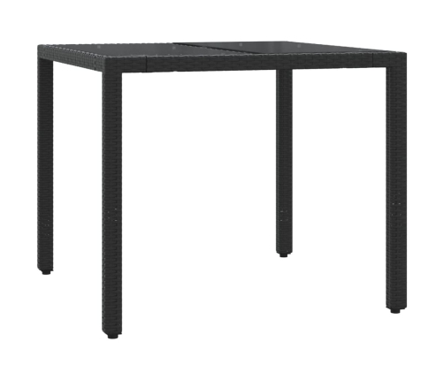 Set de muebles jardín 5 pzas con cojines ratán sintético negro