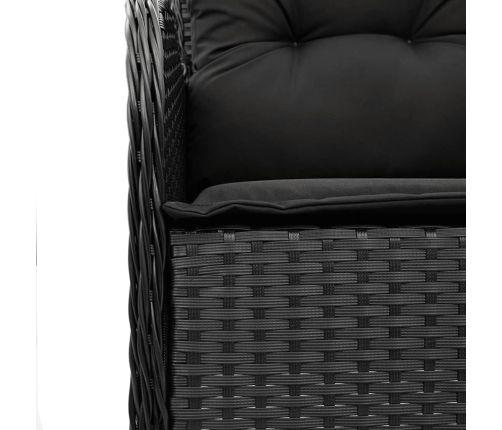Set de muebles jardín 5 pzas con cojines ratán sintético negro