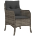 Set comedor de jardín 3 piezas con cojines ratán sintético gris