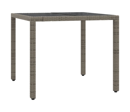 Set comedor de jardín 3 piezas con cojines ratán sintético gris