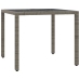 Set comedor de jardín 3 piezas con cojines ratán sintético gris
