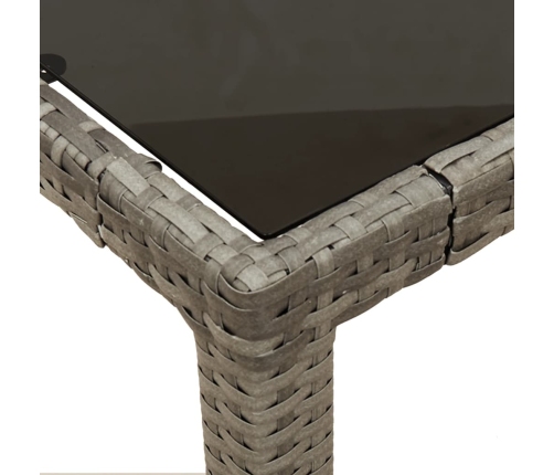 Set comedor de jardín 3 piezas con cojines ratán sintético gris