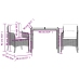Set comedor de jardín 3 piezas con cojines ratán sintético gris