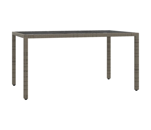 Set comedor de jardín 5 piezas con cojines ratán sintético gris