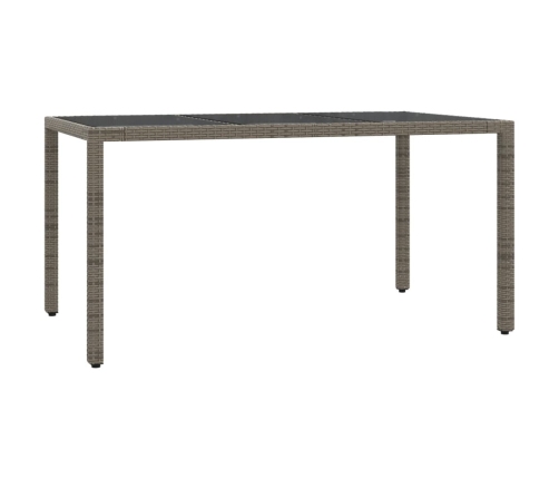 Set comedor jardín 7 pzas y cojines ratán sintético gris