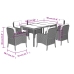 Set comedor jardín 7 pzas y cojines ratán sintético gris