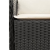 Set de muebles jardín 5 pzas con cojines ratán sintético negro