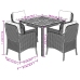 Set de muebles jardín 5 pzas con cojines ratán sintético negro