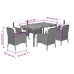 Set de comedor de jardín 7 pzas y cojines ratán sintético negro