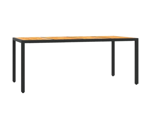 Set de comedor de jardín 7 pzas y cojines ratán sintético negro